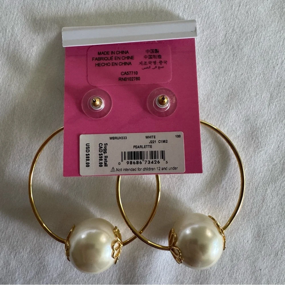 New Kate Spade New York Pearl Gumdrop Stud Earrings Cream Color